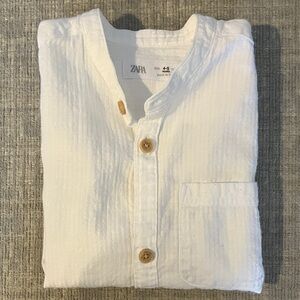 Zara White  Button-Up Shirt